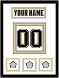 Pittsburgh Nameplate & Number (Back) With 3 Stanley Cup Champions Patches - Road White (2007-2016) - Double Mat 1