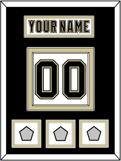 Pittsburgh Nameplate & Number (Back) With 3 Stanley Cup Finals Patches - Road White (2007-2016) - Signature Tier 2