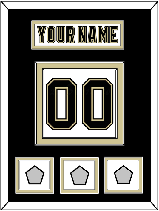 Pittsburgh Nameplate & Number (Back) With 3 Stanley Cup Finals Patches - Road White (2007-2016) - Signature Tier 2