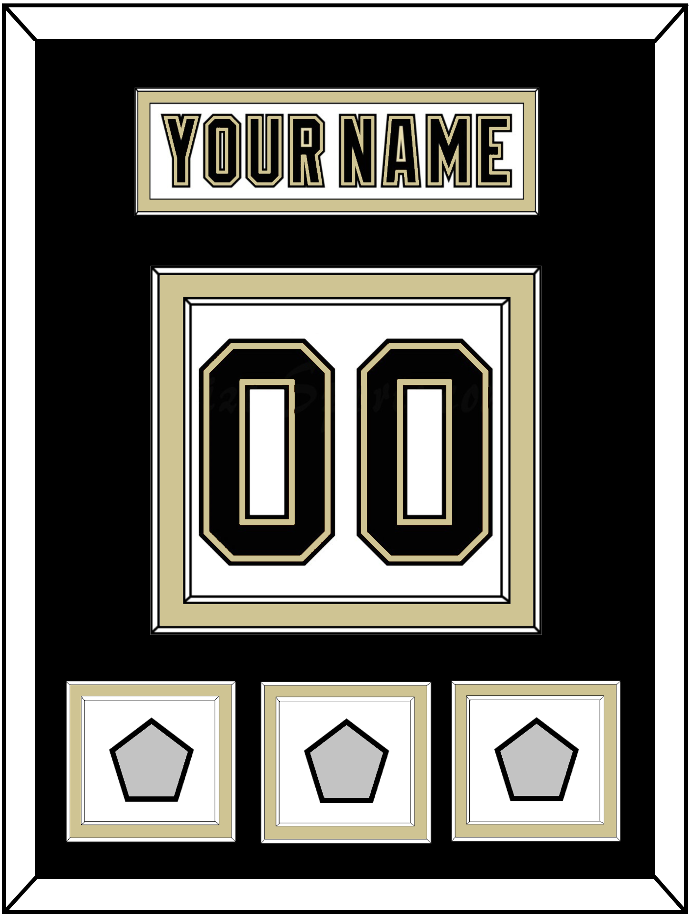 Pittsburgh Nameplate & Number (Back) With 3 Stanley Cup Champions Patches - Road White (2007-2016) - Signature Tier 2