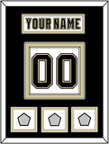 Pittsburgh Nameplate & Number (Back) With 3 Stanley Cup Champions Patches - Road White (2007-2016) - Double Mat 2