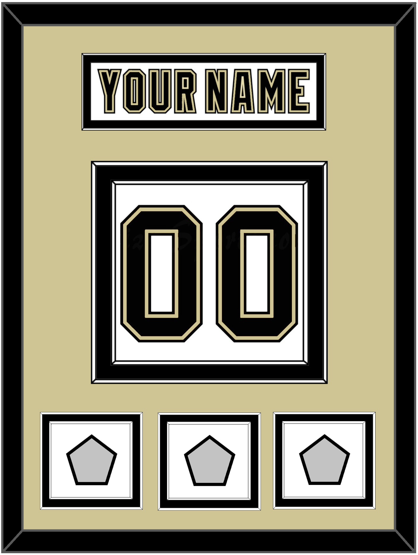 Pittsburgh Nameplate & Number (Back) With 3 Stanley Cup Finals Patches - Road White (2007-2016) - Signature Tier 3