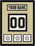 Pittsburgh Nameplate & Number (Back) With 3 Stanley Cup Finals Patches - Road White (2007-2016) - Double Mat 3