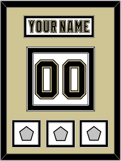 Pittsburgh Nameplate & Number (Back) With 3 Stanley Cup Champions Patches - Road White (2007-2016) - Signature Tier 3