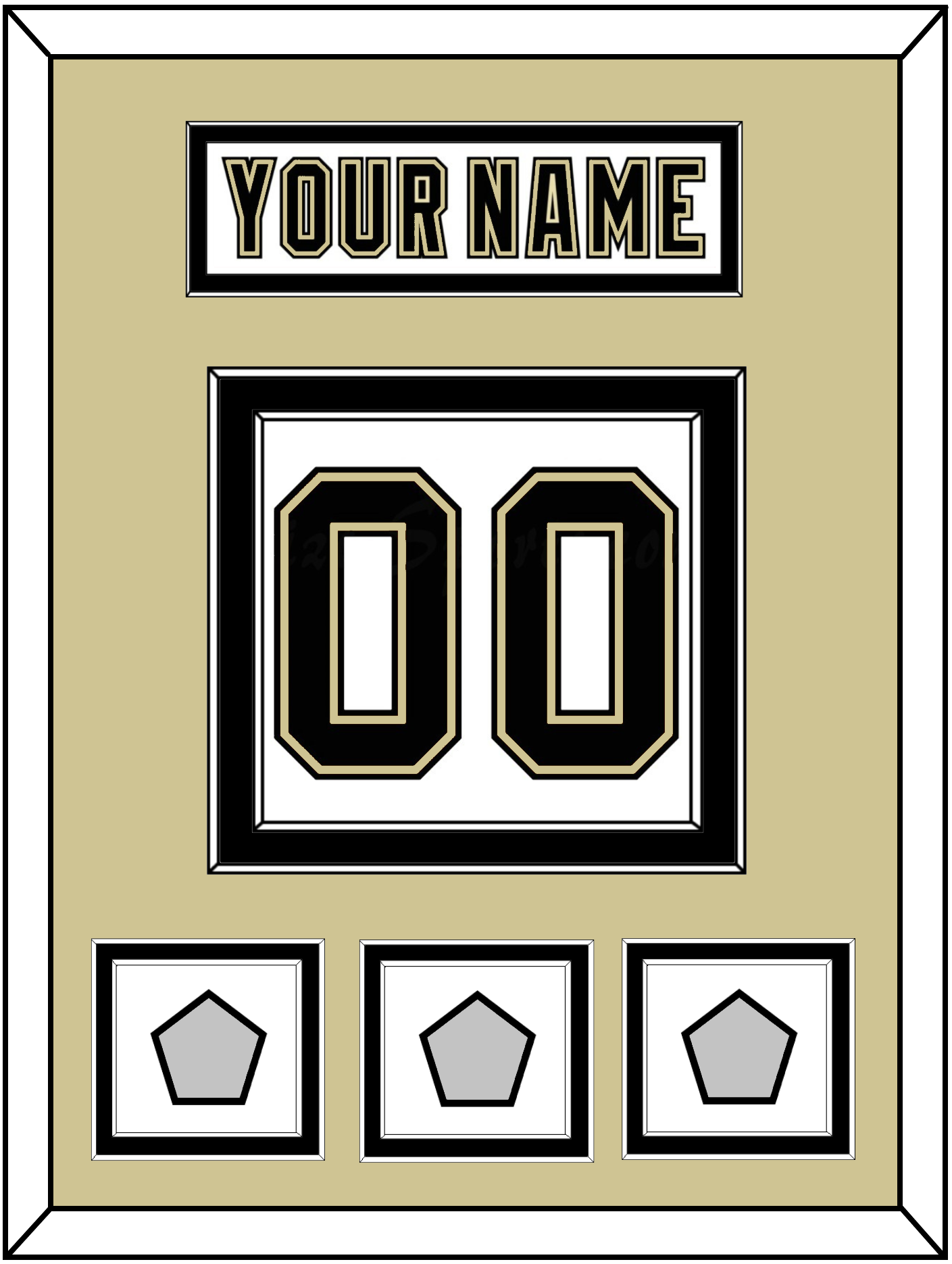 Pittsburgh Nameplate & Number (Back) With 3 Stanley Cup Finals Patches - Road White (2007-2016) - Signature Tier 3