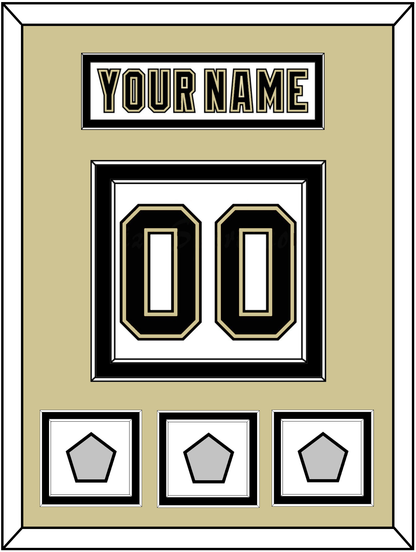 Pittsburgh Nameplate & Number (Back) With 3 Stanley Cup Finals Patches - Road White (2007-2016) - Signature Tier 3