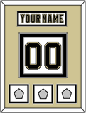 Pittsburgh Nameplate & Number (Back) With 3 Stanley Cup Champions Patches - Road White (2007-2016) - Double Mat 3