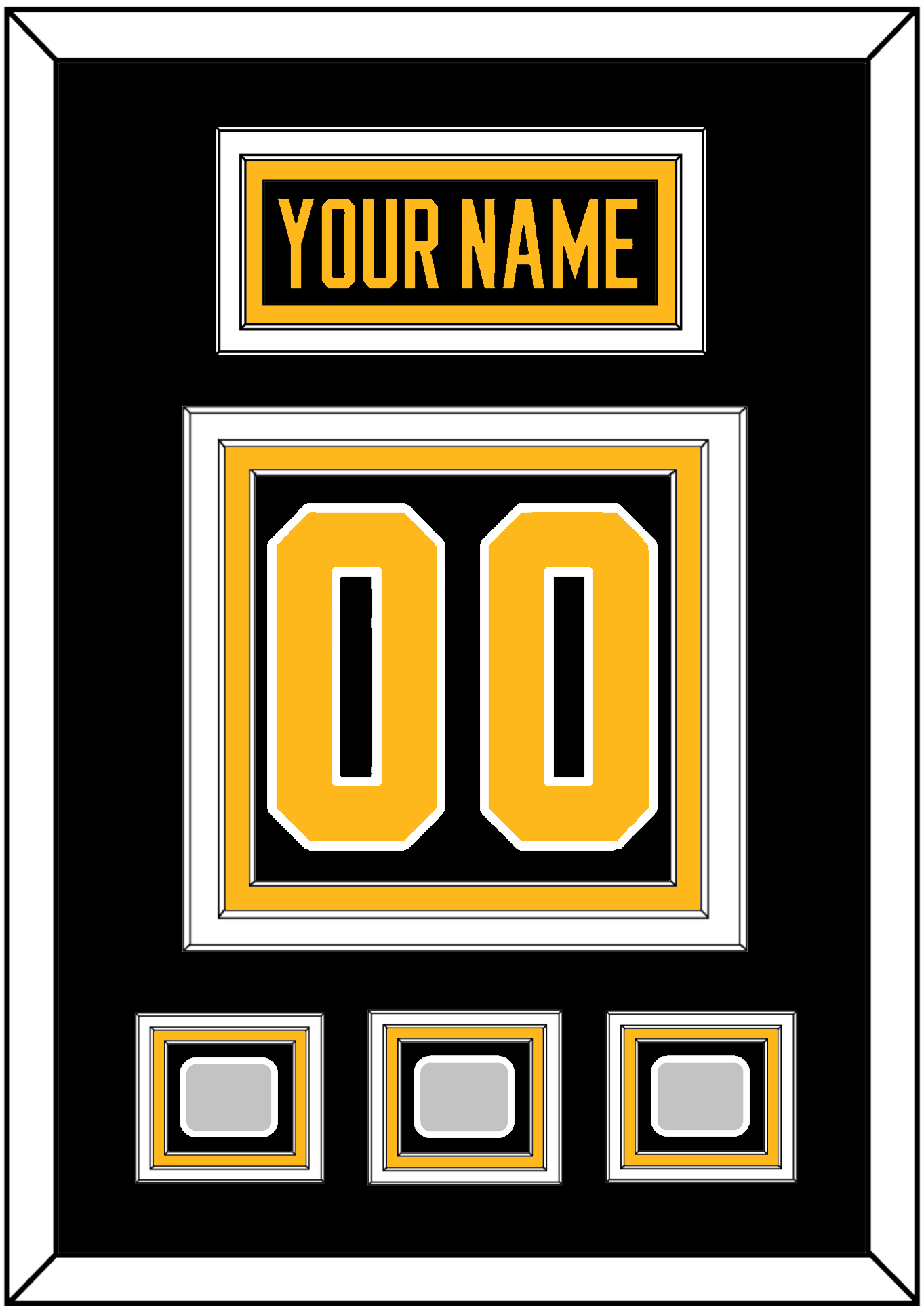 Pittsburgh Nameplate & Number (Back) With 3 Stanley Cup Finals Patches - Home Black - Premier Tier 2
