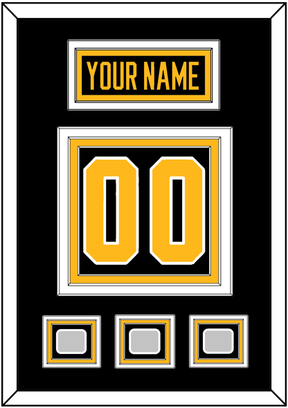 Pittsburgh Nameplate & Number (Back) With 3 Stanley Cup Finals Patches - Home Black - Premier Tier 2