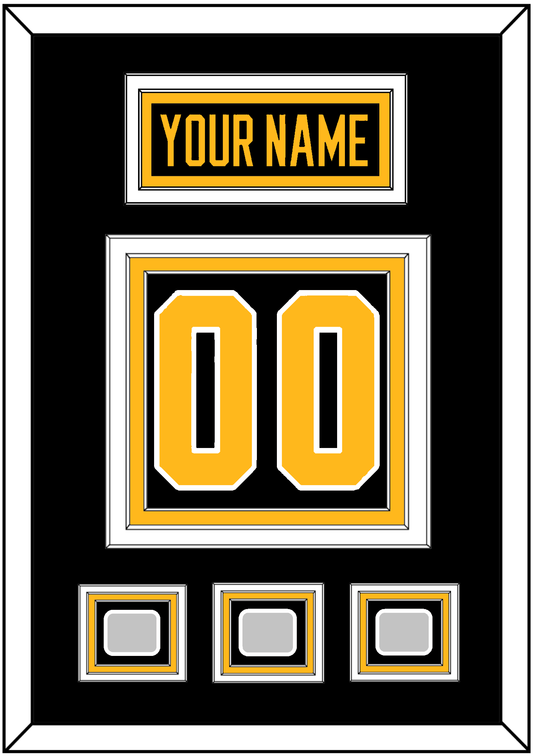 Pittsburgh Nameplate & Number (Back) With 3 Stanley Cup Finals Patches - Home Black - Premier Tier 2