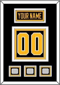 Pittsburgh Nameplate & Number (Back) With 3 Stanley Cup Finals Patches - Home Black - Triple Mat 2