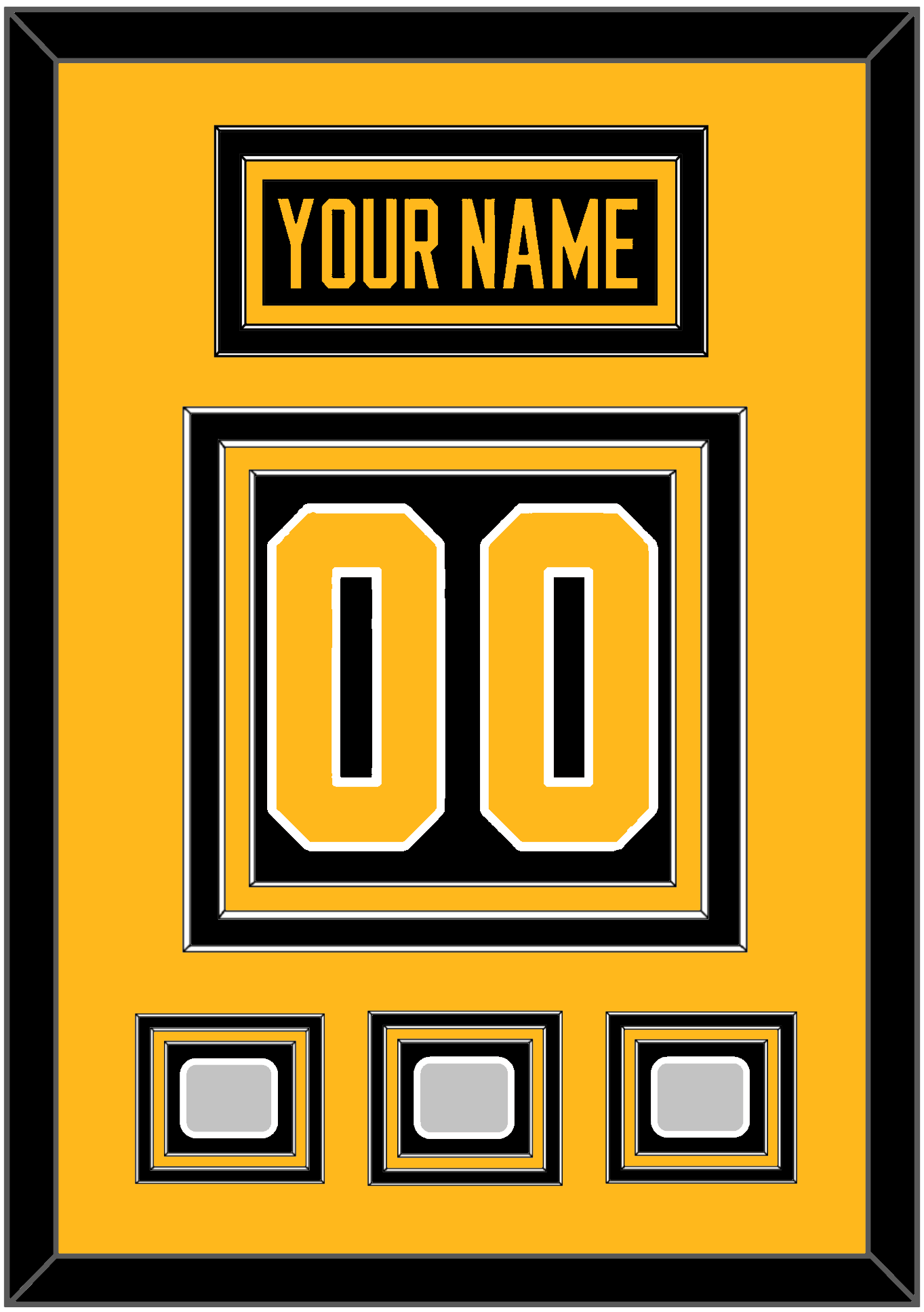 Pittsburgh Nameplate & Number (Back) With 3 Stanley Cup Finals Patches - Home Black - Premier Tier 3