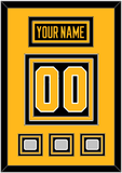 Pittsburgh Nameplate & Number (Back) With 3 Stanley Cup Champions Patches - Home Black - Triple Mat 3