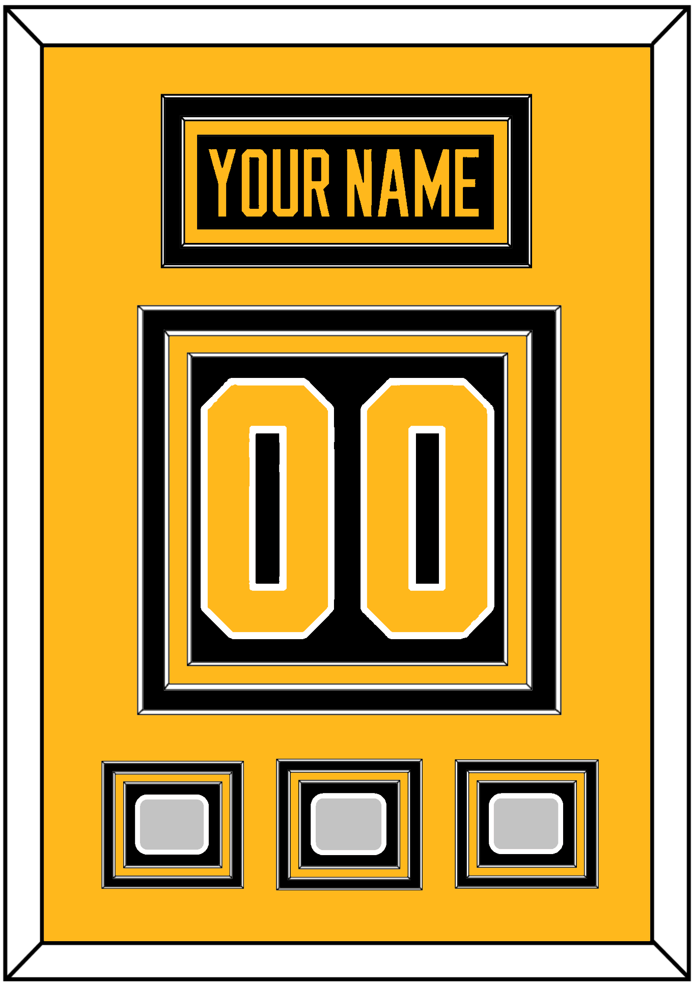 Pittsburgh Nameplate & Number (Back) With 3 Stanley Cup Finals Patches - Home Black - Premier Tier 3