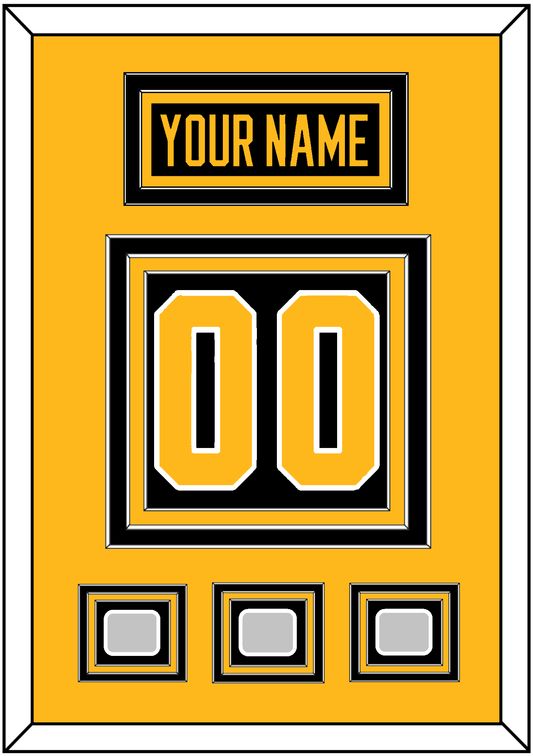 Pittsburgh Nameplate & Number (Back) With 3 Stanley Cup Finals Patches - Home Black - Premier Tier 3