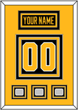 Pittsburgh Nameplate & Number (Back) With 3 Stanley Cup Champions Patches - Home Black - Triple Mat 3