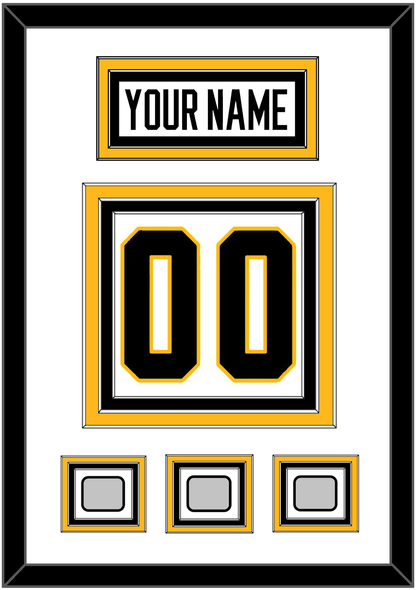 Pittsburgh Nameplate & Number (Back) With 3 Stanley Cup Finals Patches - Road White - Premier Tier 1