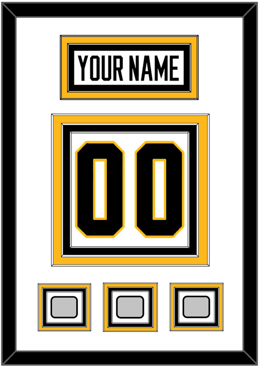 Pittsburgh Nameplate & Number (Back) With 3 Stanley Cup Finals Patches - Road White - Premier Tier 1