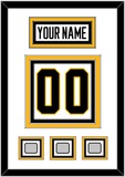 Pittsburgh Nameplate & Number (Back) With 3 Stanley Cup Champions Patches - Road White - Triple Mat 1