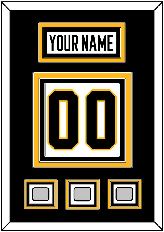 Pittsburgh Nameplate & Number (Back) With 3 Stanley Cup Finals Patches - Road White - Premier Tier 2
