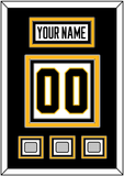 Pittsburgh Nameplate & Number (Back) With 3 Stanley Cup Champions Patches - Road White - Triple Mat 2