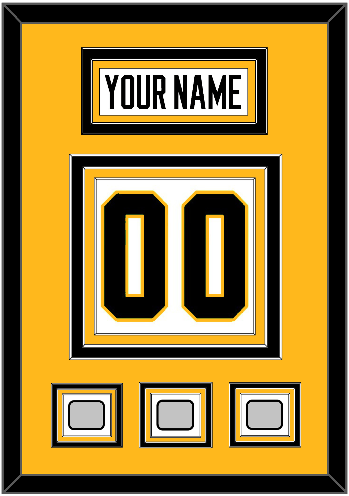 Pittsburgh Nameplate & Number (Back) With 3 Stanley Cup Finals Patches - Road White - Premier Tier 3