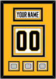 Pittsburgh Nameplate & Number (Back) With 3 Stanley Cup Champions Patches - Road White - Triple Mat 3