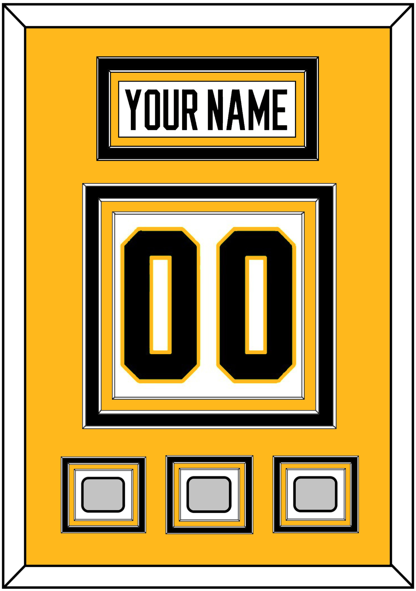 Pittsburgh Nameplate & Number (Back) With 3 Stanley Cup Finals Patches - Road White - Premier Tier 3