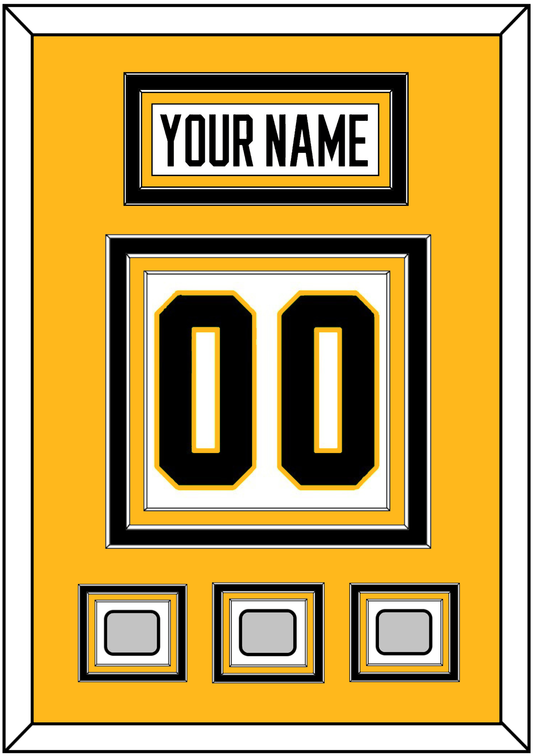 Pittsburgh Nameplate & Number (Back) With 3 Stanley Cup Finals Patches - Road White - Premier Tier 3