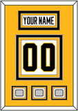 Pittsburgh Nameplate & Number (Back) With 3 Stanley Cup Champions Patches - Road White - Triple Mat 3