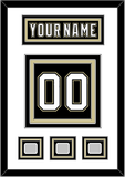 Pittsburgh Nameplate & Number (Back) With 3 Stanley Cup Champions Patches - Home Black (2007-2016) - Triple Mat 1