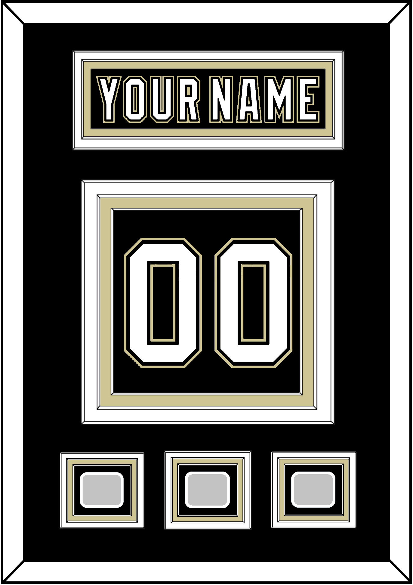 Pittsburgh Nameplate & Number (Back) With 3 Stanley Cup Finals Patches - Home Black (2007-2016) - Premier Tier 2