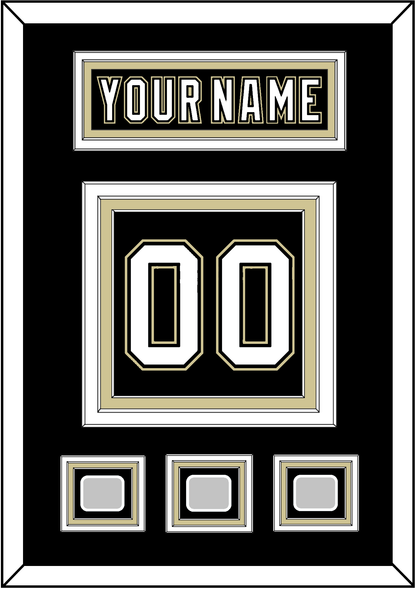 Pittsburgh Nameplate & Number (Back) With 3 Stanley Cup Finals Patches - Home Black (2007-2016) - Premier Tier 2