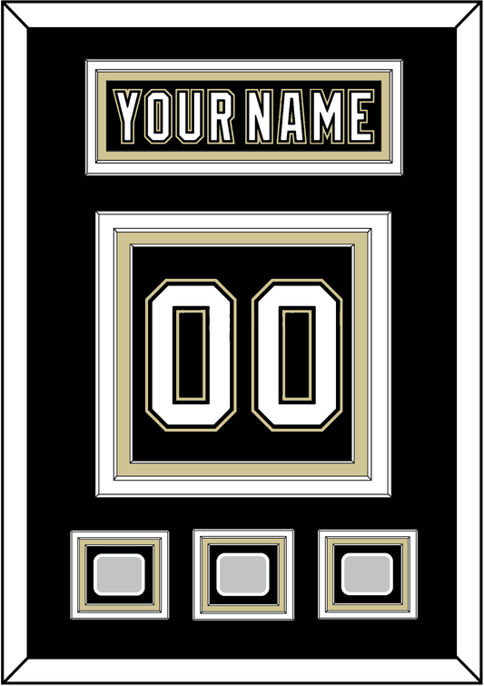Pittsburgh Nameplate & Number (Back) With 3 Stanley Cup Finals Patches - Home Black (2007-2016) - Premier Tier 2