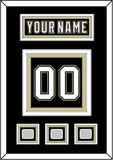 Pittsburgh Nameplate & Number (Back) With 3 Stanley Cup Champions Patches - Home Black (2007-2016) - Triple Mat 2