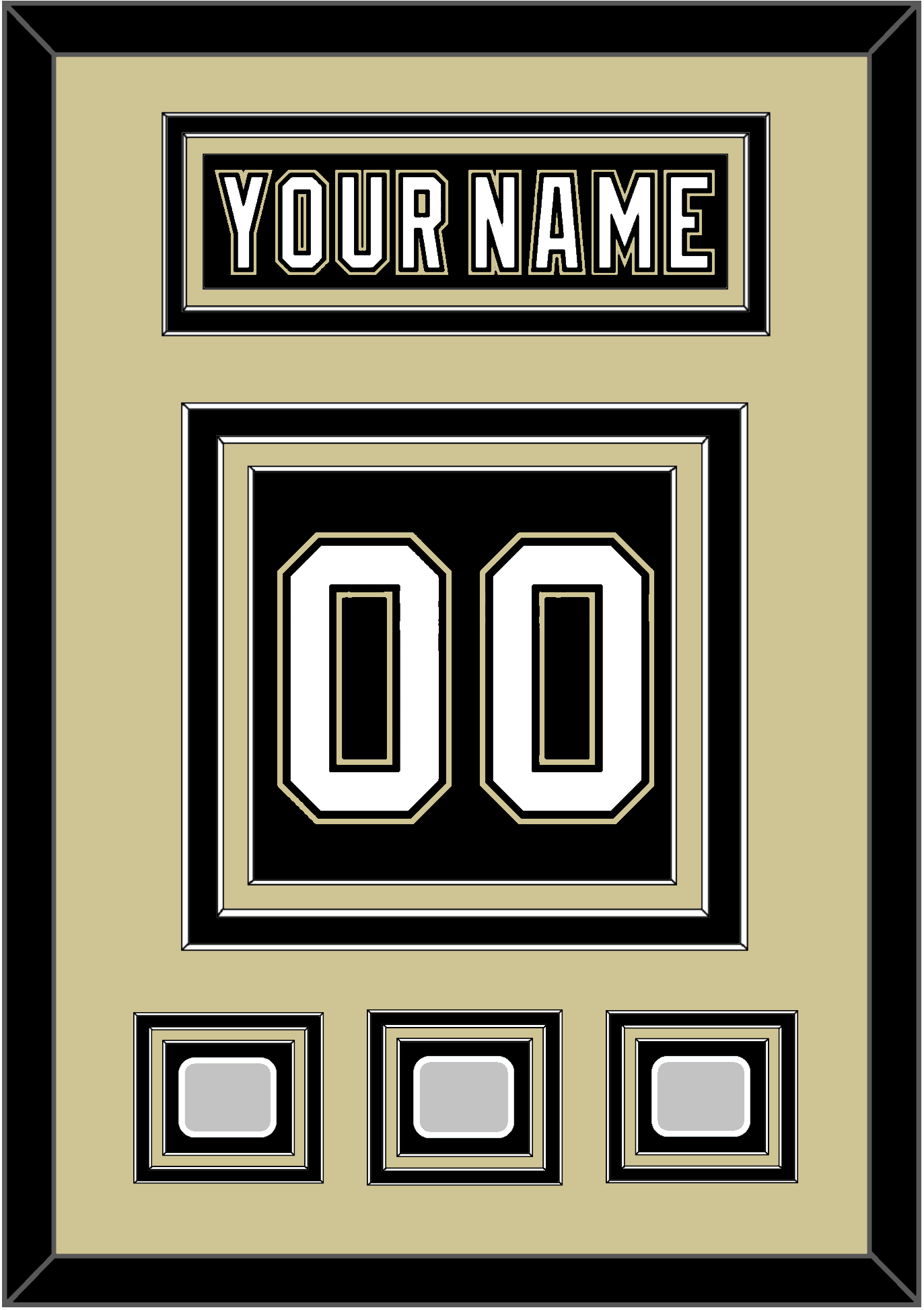 Pittsburgh Nameplate & Number (Back) With 3 Stanley Cup Champions Patches - Home Black (2007-2016) - Premier Tier 3