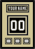 Pittsburgh Nameplate & Number (Back) With 3 Stanley Cup Champions Patches - Home Black (2007-2016) - Triple Mat 3