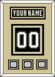 Pittsburgh Nameplate & Number (Back) With 3 Stanley Cup Champions Patches - Home Black (2007-2016) - Triple Mat 3