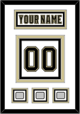 Pittsburgh Nameplate & Number (Back) With 3 Stanley Cup Finals Patches - Road White (2007-2016) - Triple Mat 1