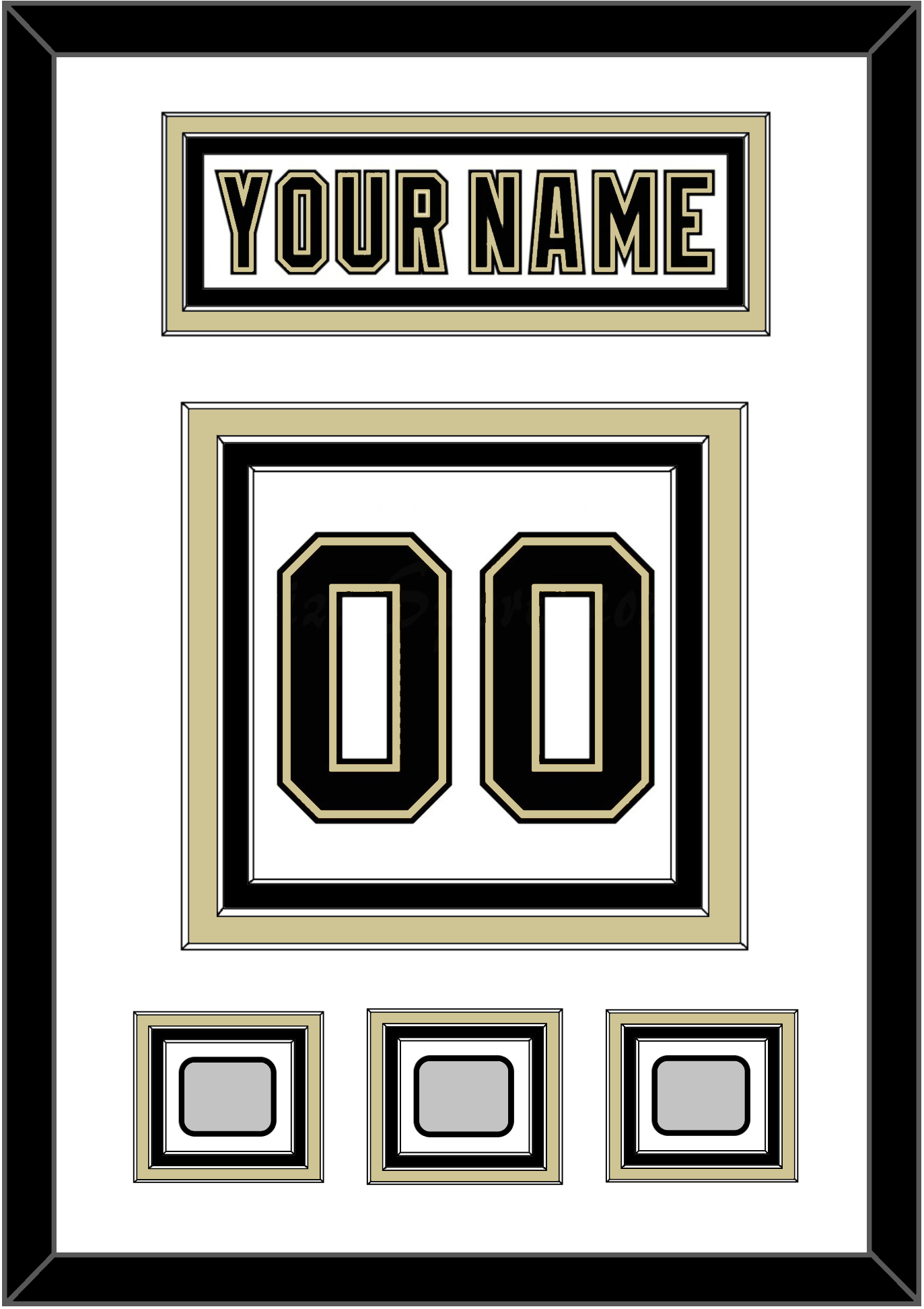 Pittsburgh Nameplate & Number (Back) With 3 Stanley Cup Champions Patches - Road White (2007-2016) - Premier Tier 1