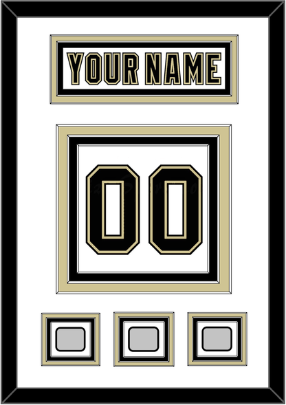 Pittsburgh Nameplate & Number (Back) With 3 Stanley Cup Champions Patches - Road White (2007-2016) - Premier Tier 1