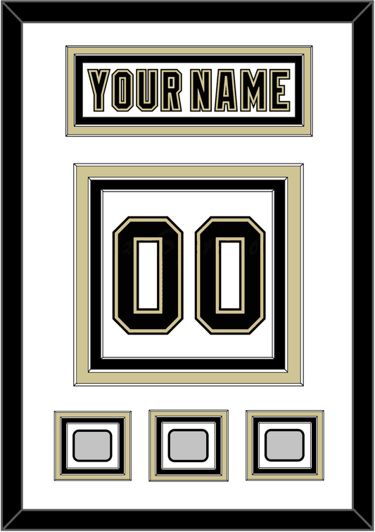 Pittsburgh Nameplate & Number (Back) With 3 Stanley Cup Champions Patches - Road White (2007-2016) - Premier Tier 1