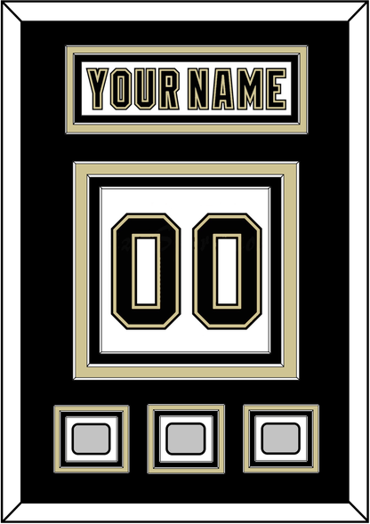 Pittsburgh Nameplate & Number (Back) With 3 Stanley Cup Finals Patches - Road White (2007-2016) - Premier Tier 2