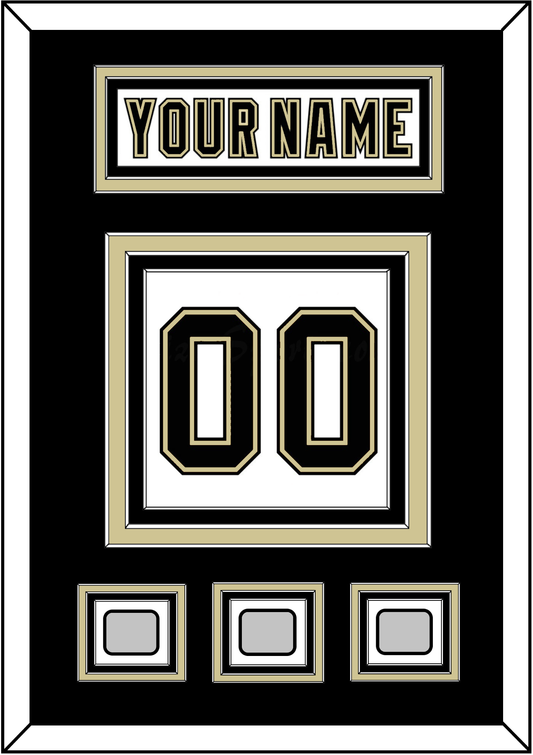Pittsburgh Nameplate & Number (Back) With 3 Stanley Cup Finals Patches - Road White (2007-2016) - Premier Tier 2
