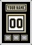 Pittsburgh Nameplate & Number (Back) With 3 Stanley Cup Champions Patches - Road White (2007-2016) - Triple Mat 2