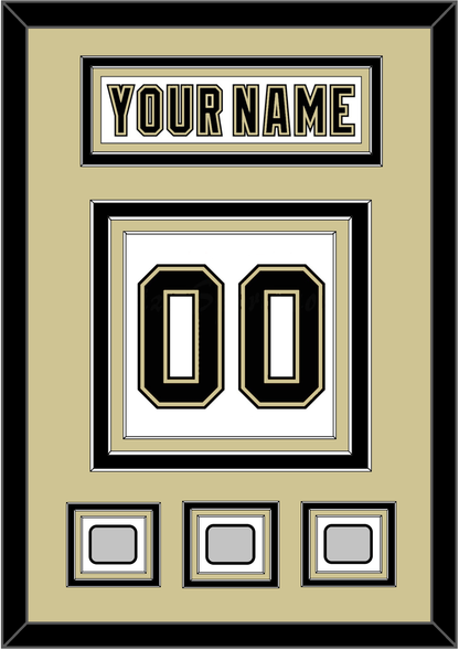 Pittsburgh Nameplate & Number (Back) With 3 Stanley Cup Champions Patches - Road White (2007-2016) - Premier Tier 3