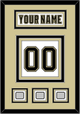 Pittsburgh Nameplate & Number (Back) With 3 Stanley Cup Champions Patches - Road White (2007-2016) - Triple Mat 3