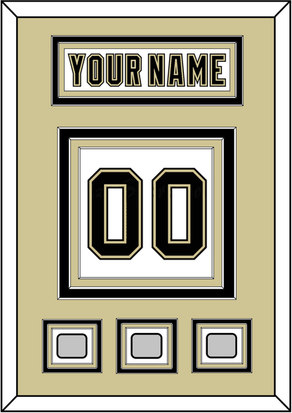Pittsburgh Nameplate & Number (Back) With 3 Stanley Cup Finals Patches - Road White (2007-2016) - Premier Tier 3