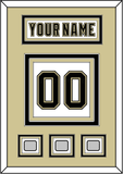 Pittsburgh Nameplate & Number (Back) With 3 Stanley Cup Champions Patches - Road White (2007-2016) - Triple Mat 3