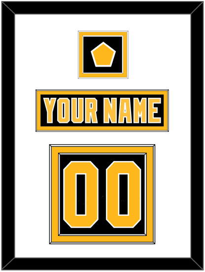 Pittsburgh Nameplate, Number (Back) & Logo Patch - Road Black (1992-1997) - Signature Tier 1